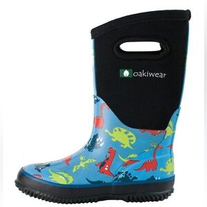 Oakiwear Kids' Dinosaur Neoprene Rain Boots NWT